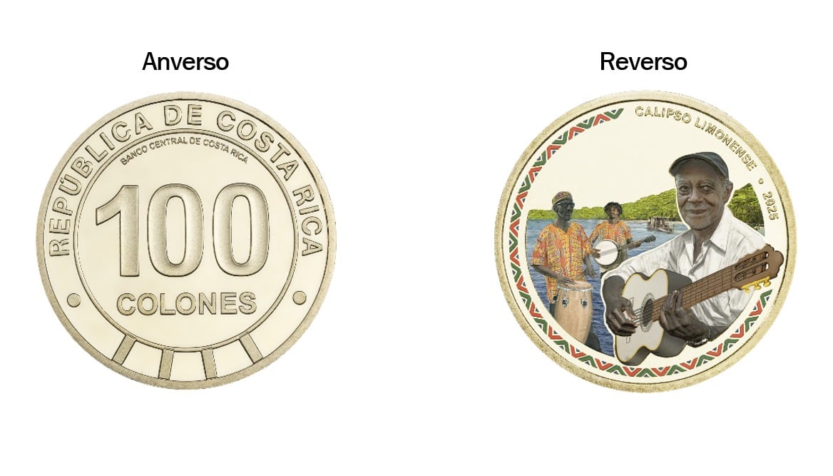 El Banco Central de Costa Rica venderá 17,000 monedas de colección del calipso limonense desde el 5 de noviembre