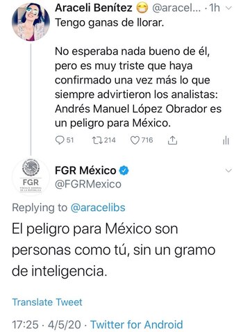 El tuit fue enviado a