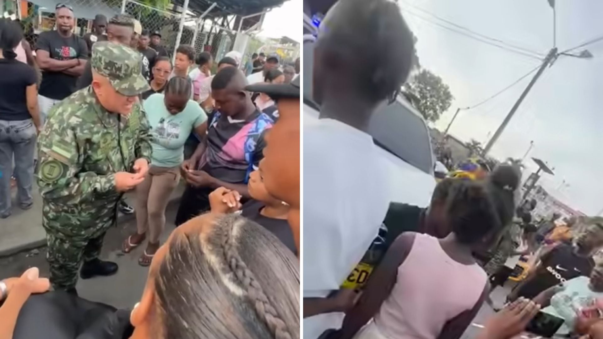 La familia del soldado Jaider Solís Torres bloquea una vía en Tumaco por la demora en la entrega de sus restos - crédito Captura de Video @sos.llorente.narino/Facebook