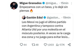 El tweet que Migue Granados