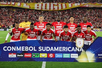 Daniel Torres jugó 86 minutos con Independiente Santa Fe en el partido de ida de los octavos de final de la Copa Sudamericana contra River Plate - crédito Santa Fe