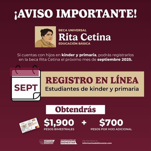 En septiembre de 2025 se abrirá un nuevo periodo de registros para que se puedan incorporar al programa alumnos de preescolar y primaria.