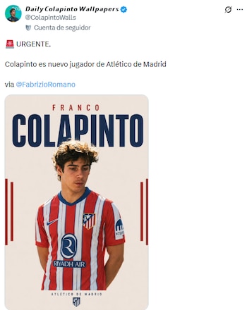 La particular presentacion de Cuti Romero en Atletico de Madrid que convirtió a Colapinto en tendencia