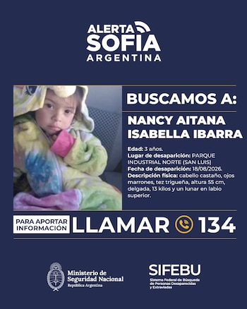 Las autoridades pidieron la colaboración para dar con el paradero de Nancy