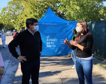 Daniel Arroyo con barbijo, durante