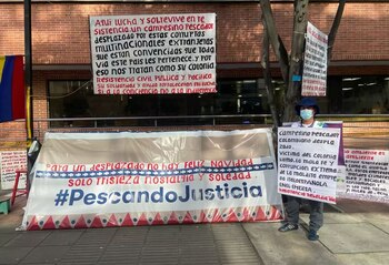 Protesta de Orlando Ramírez, frente