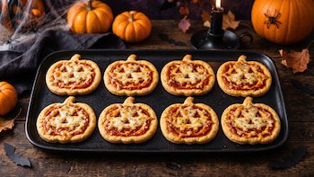 Mini pizzas con forma de calabaza: la receta rápida para la cena de disfraces de Halloween