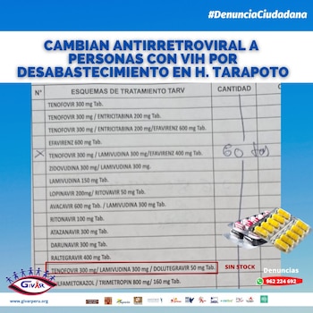 Escasez de antirretrovirales para usuarios