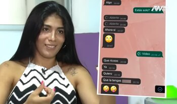 Kristy Ordoñez mostró los mensajes subidos de tono que le mandó Eduardo Rabanal. (ATV)