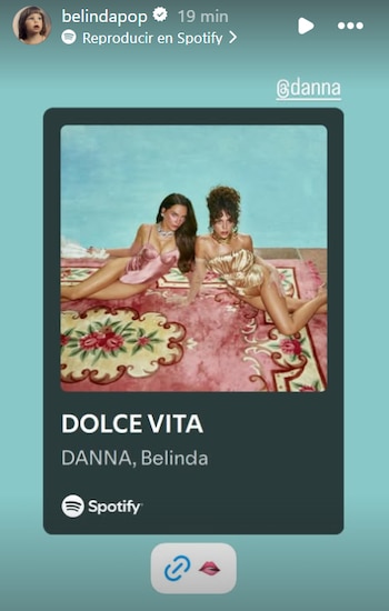 Belinda celebró el lanzamiento desde sus historias.