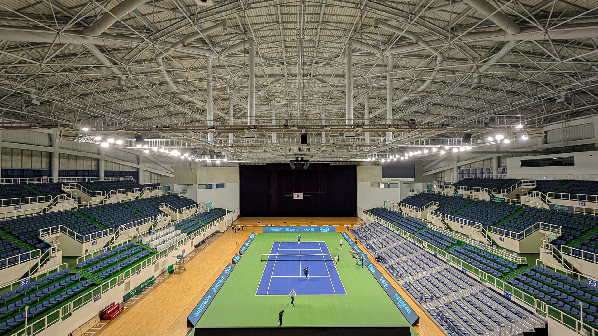 El Gijang Gymnasium, en Busan, será la sede de la serie entre Corea del Sur y Argentina por la primera ronda de los Qualifiers 2026 de la Copa Davis (Crédito: Prensa AAT)