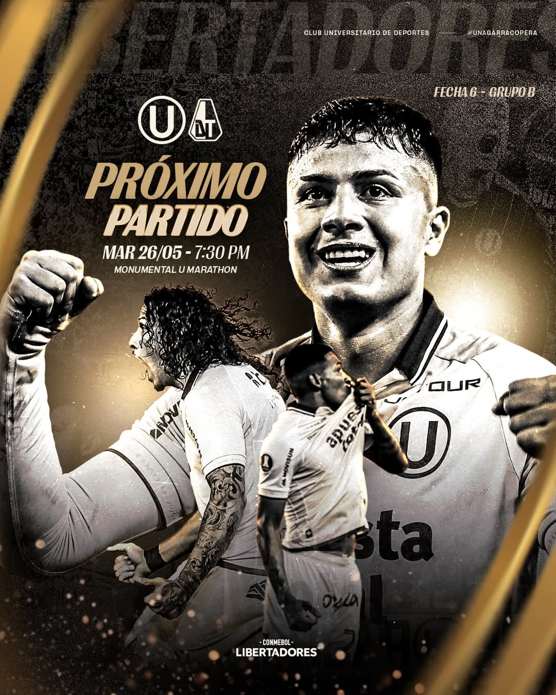 Universitario se mide ante Deportes Tolima por sexta y última jornada de la fase de grupos de la Copa Libertadores 2026. Crédito: Instagram Universitario.