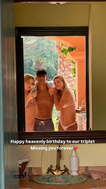 Victoria e Cristina Iglesias e seu primo Niccolo em fotos nas redes sociais. (@victoriaiglesiasr)