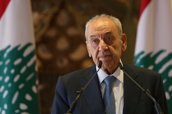 El Jefe del Parlamento libanés, Nabih Berri