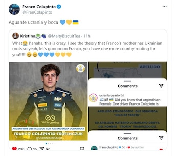 Franco Colapinto lanzó un comentario
