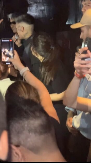 Wanda y L-Gante compartieron miradas