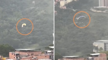 Video: Dos parapentistas fueron sorprendidos