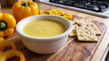 Salsa de pimiento amarillo: una receta llamativa y llena de sabor que puedes usar para dipear o complementar tus entrantes, ensaladas, carnes y pescados