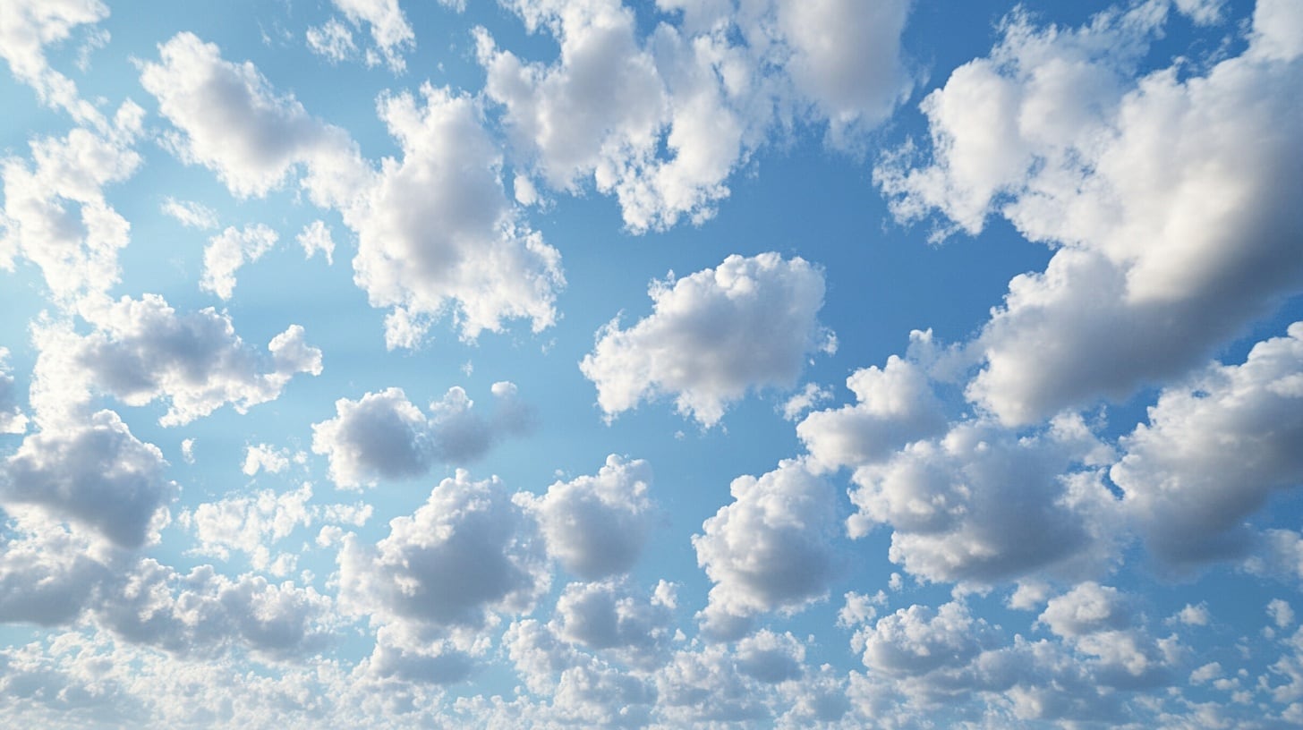 Formación de altocumulus floccus en el cielo, conocido como