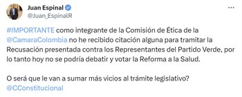 El representante del Centro Democrático