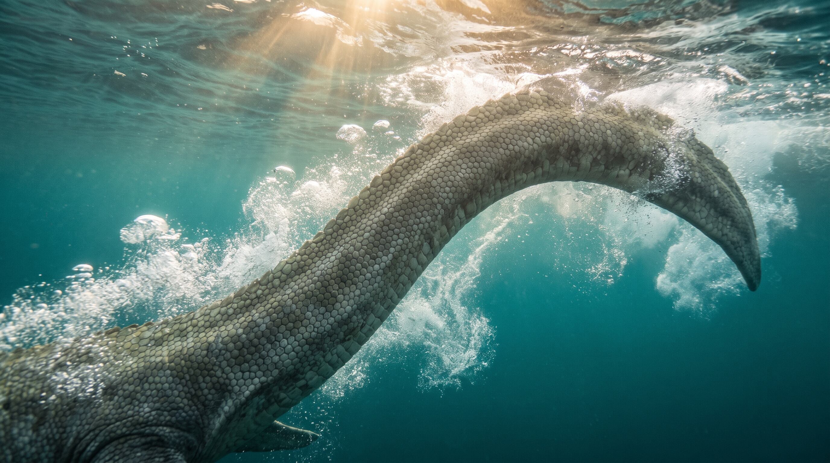 Los cálculos del estudio indican que un único golpe de cola impulsaba a un Tylosaurus de gran tamaño a casi 24 kilómetros por hora (Imagen Ilustrativa Infobae)