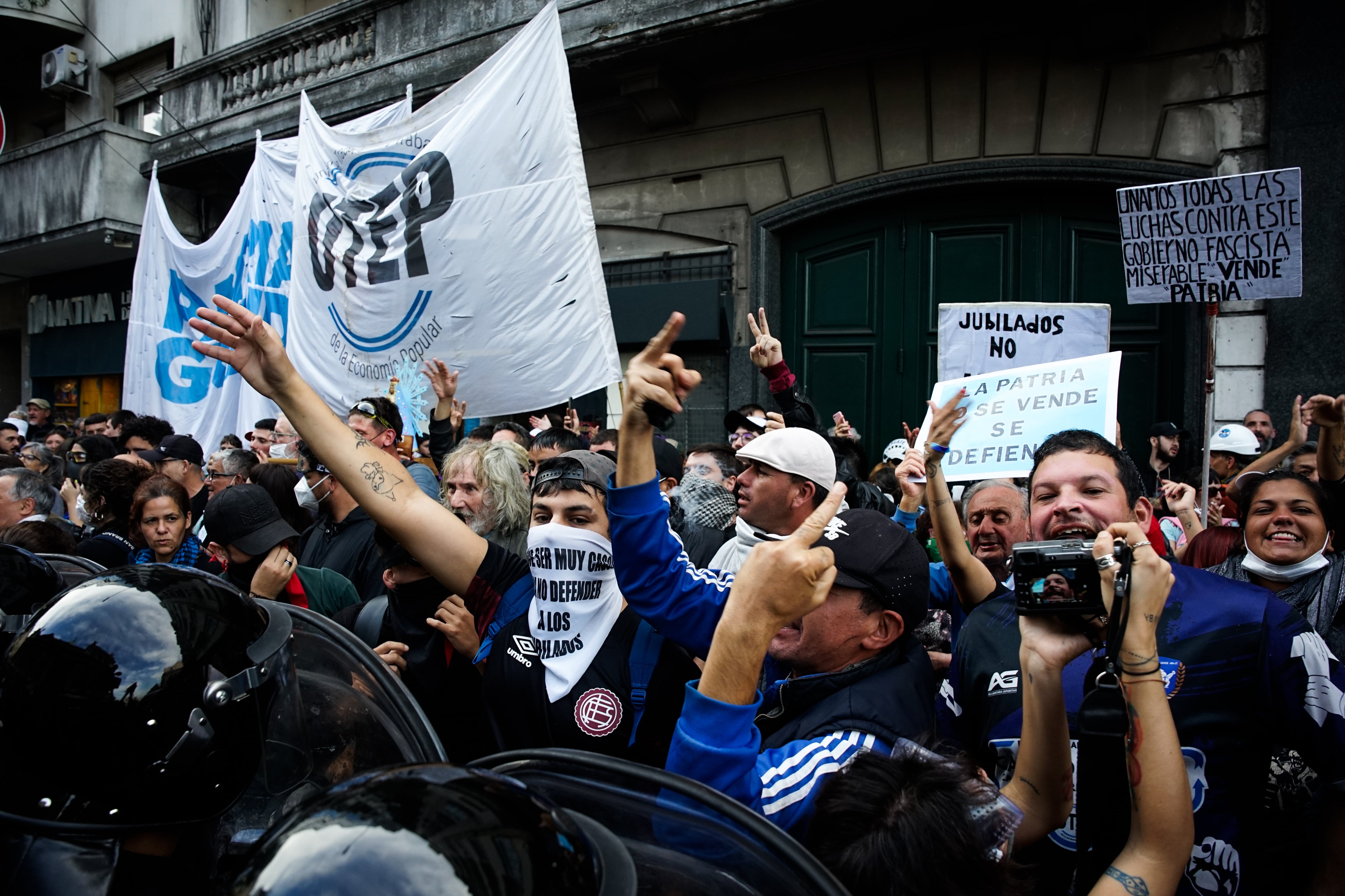 Las organizaciones piqueteros, en una marcha de protesta