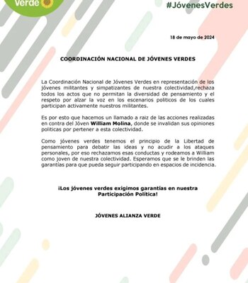 Colectividad política respalda a William