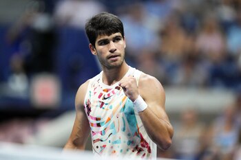 Carlos Alcaraz durante el US