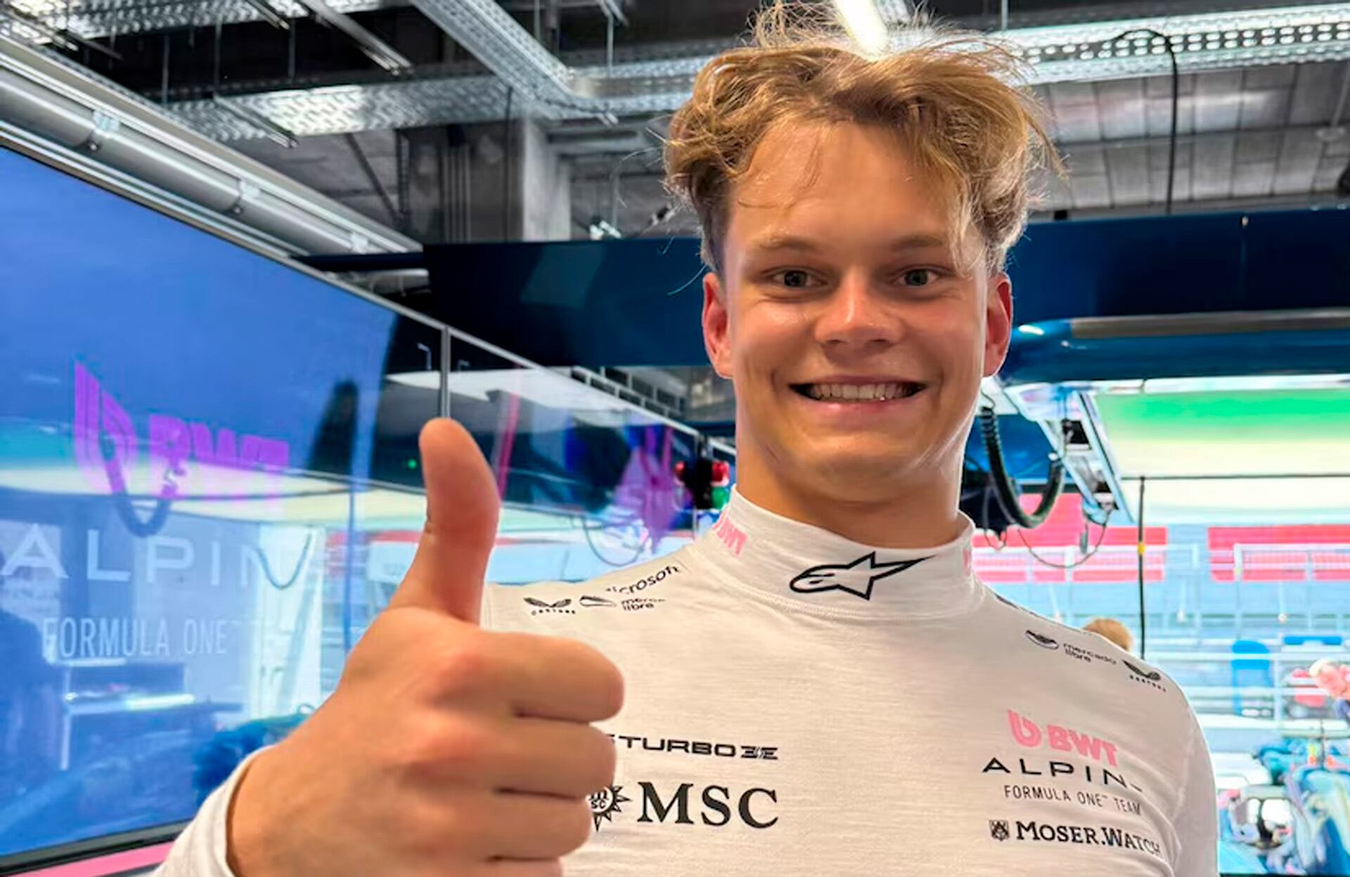 Paul Aron se subirá al A525 de Alpine para la FP1 del GP de Italia (Prensa Alpine)