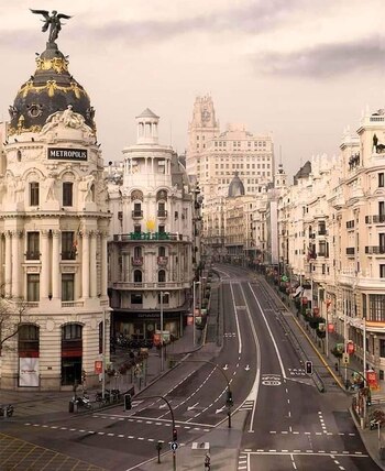 Un Madrid vacío y desolado