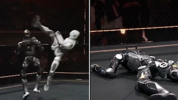 Primer campeonato de pelea entre robots humanoides dejó una imagen insólita: uno siguió luchando sin cabeza