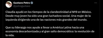 Gustavo Petro y su felicitación