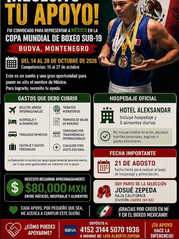 Saúl Álvarez apareció en redes sociales para brindar respaldo económico al joven bajacaliforniano que competirá con la Selección Mexicana.