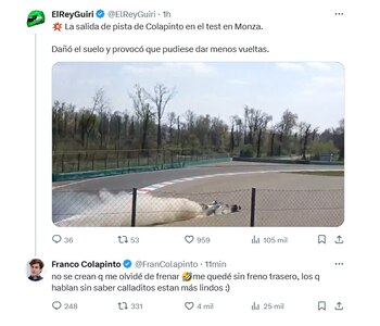 La explicación de Colapinto sobre