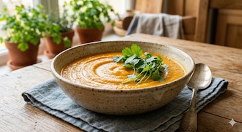 a crema puede variarse fácilmente utilizando caldo de pollo en vez de verduras - crédito visuales IA infobae / Gemini