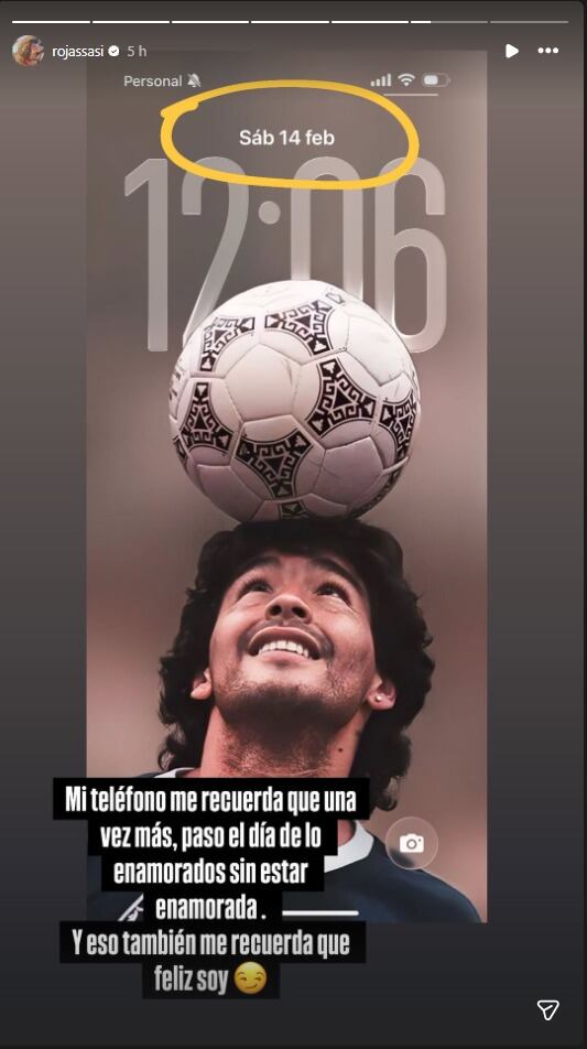 La actriz Sabrina Rojas compartió una imagen en sus redes sociales para reflexionar sobre su estado civil en el Día de San Valentín, afirmando estar soltera y feliz. (Instagram)