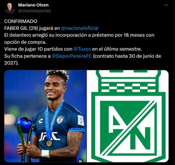 Mariano Olsen periodista, informó que