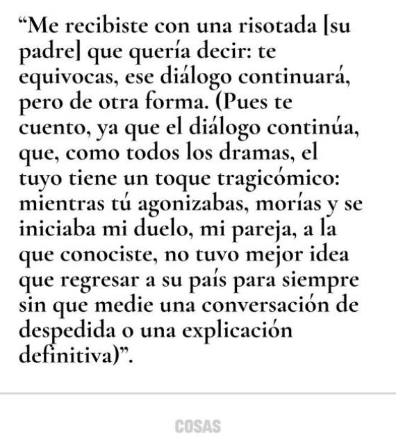 Álvaro Vargas Llosa confiesa que su novia lo dejó mientras su padre moría. (Foto: Captura de El País)