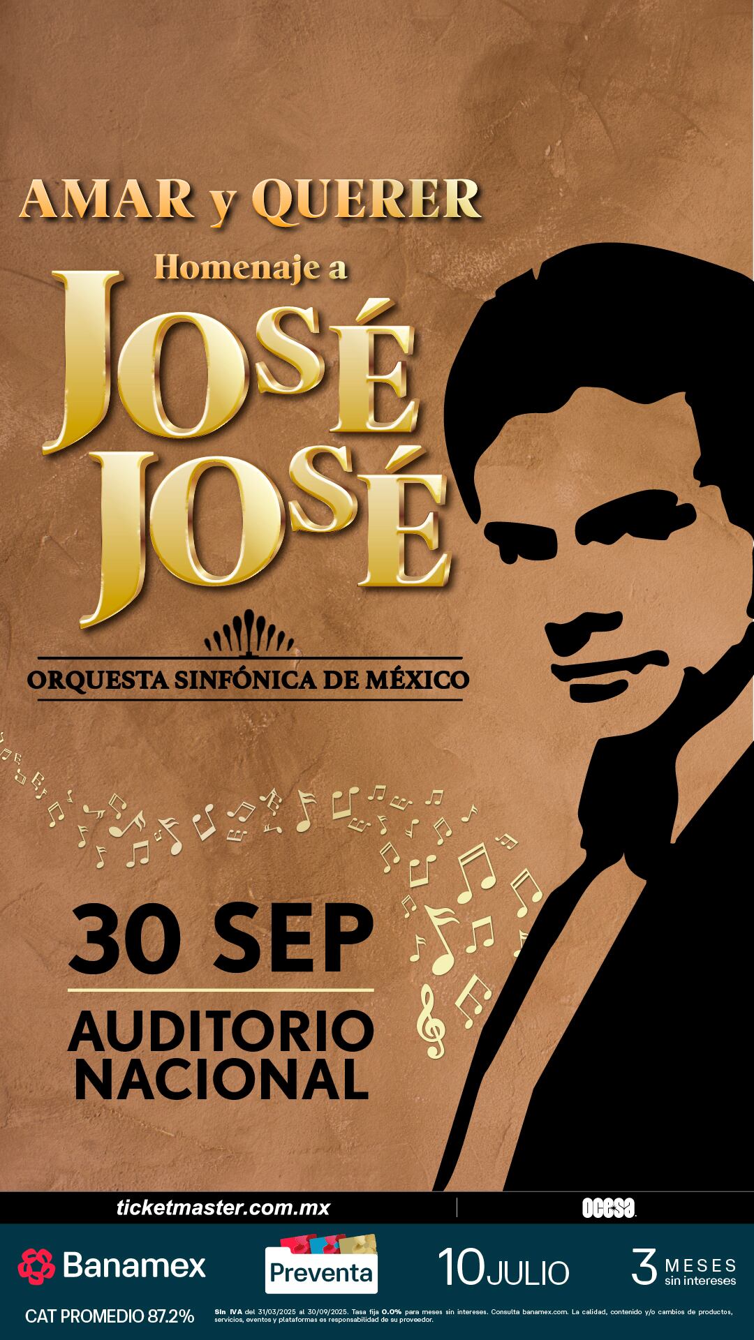 La Orquesta Sinfónica de México y 70 músicos celebran el legado de José José con arreglos inéditos (Ocesa)