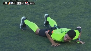 La irrupción del enjambre de abejas ocurrió en el minuto 45, cuando el árbitro Johnny Sánchez se disponía a añadir el tiempo de reposición. (Cortesía: Deportes TVC)