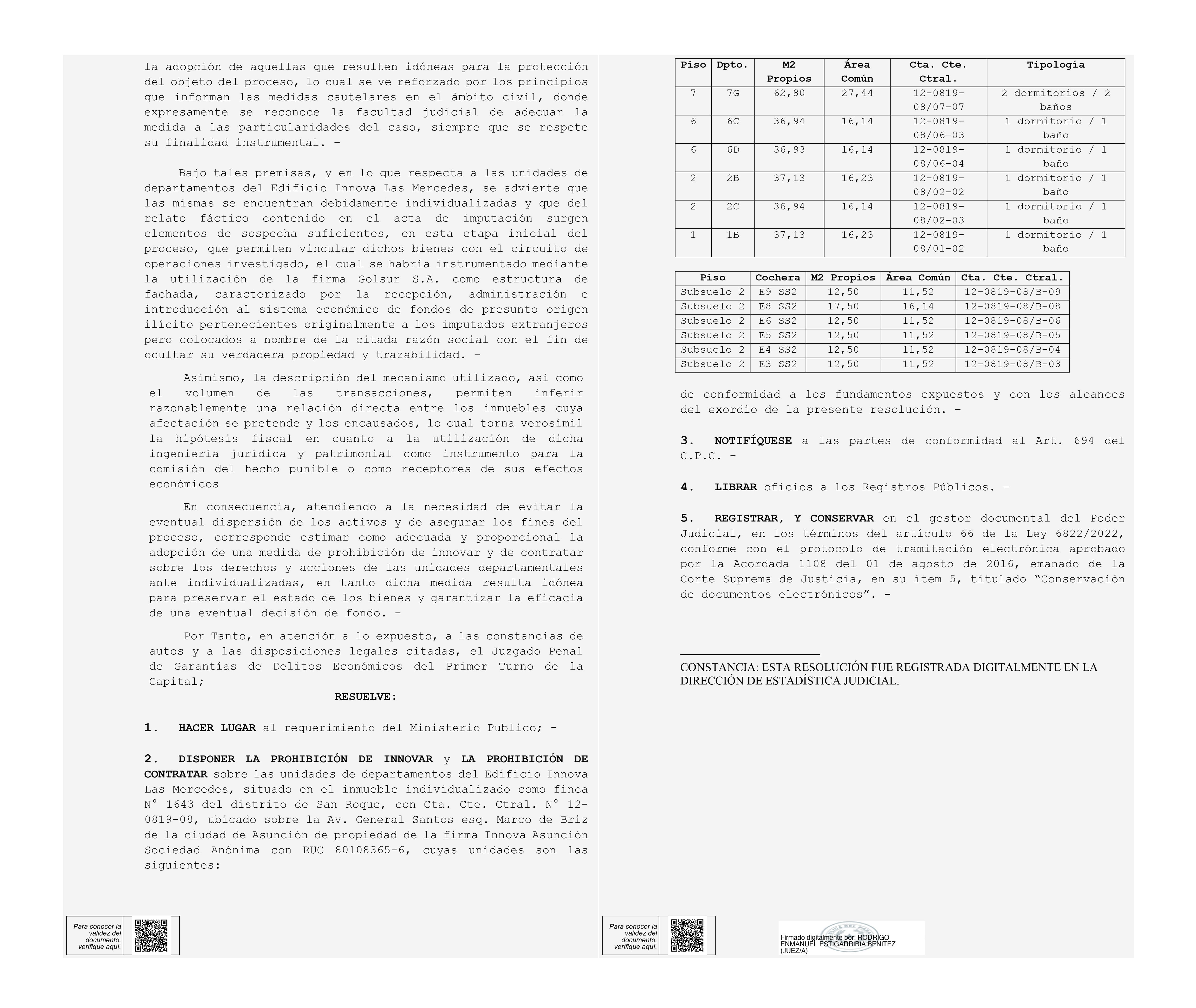 La segunda parte de la imputación contra Kueider
