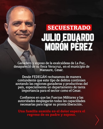 La camioneta de Julio Morón Pérez fue hallada cerca del portón de la finca Veracruz, con las ventanas abajo y sus pertenencias en el interior - crédito X