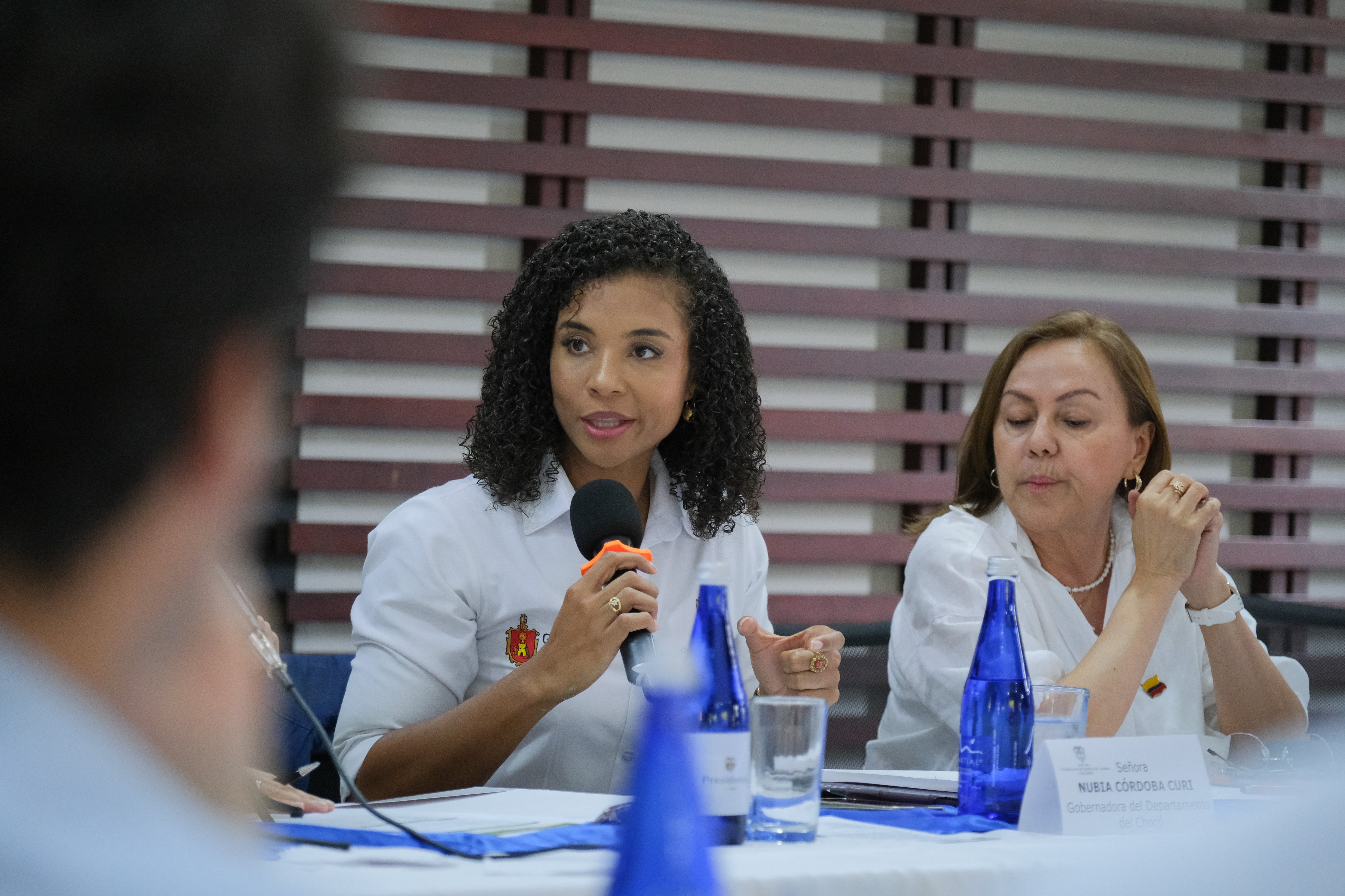 La gobernadora del Chocó, Nubia Córdoba, celebró que los empresarios y el Gobierno hicieran presencia en su territorio con el fin de ayudar en su reconstrucción - crédito Ovidio González/Presidencia