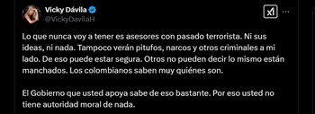 Respuesta de Vicky Dávila a