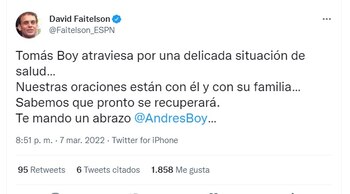 Faitelson mandó mensaje a Tomas