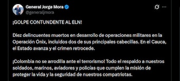 Jorge Mora - crédito @generaljmora/X