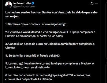 Jerónimo Uribe cuestionó la administración