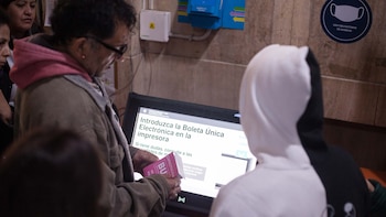 Una de las máquinas puestas