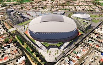 La nueva estructura alcanzará 70 metros de altura y tendrá una cubierta retráctil para mitigar el impacto del ruido - crédito Colprensa/Sencia