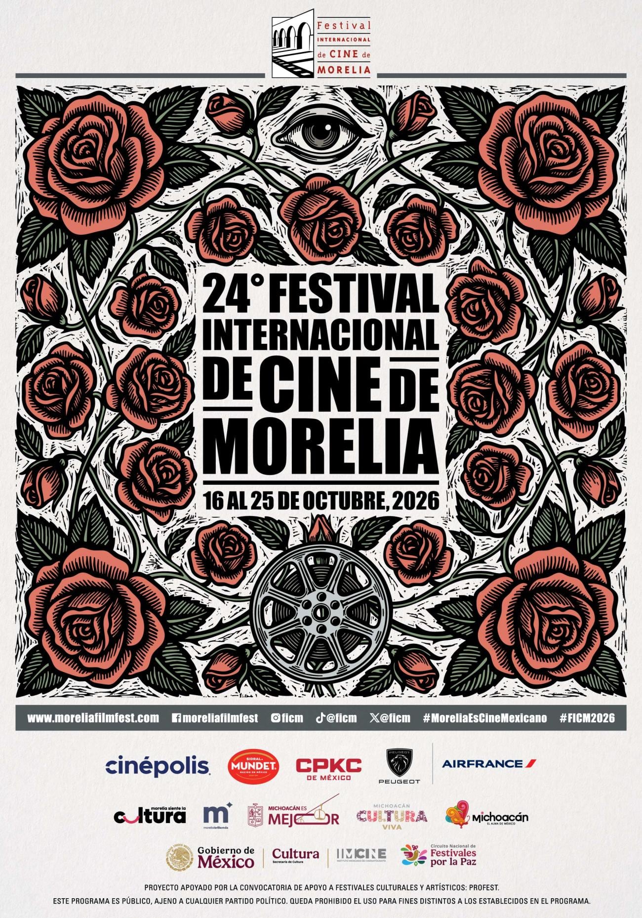 Cartel oficial del Festival Internacional de Cine de Morelia. (@FICM)
